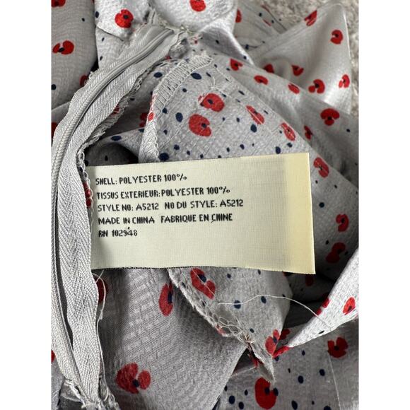 Tulle Sz XS Silver Metallic Floral Poppy Print Mini Skirt Preppy - Picture 7 of 9